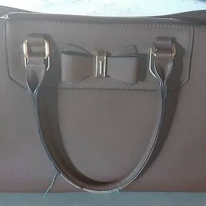 Elegant Brown Bow Shoulder Bag